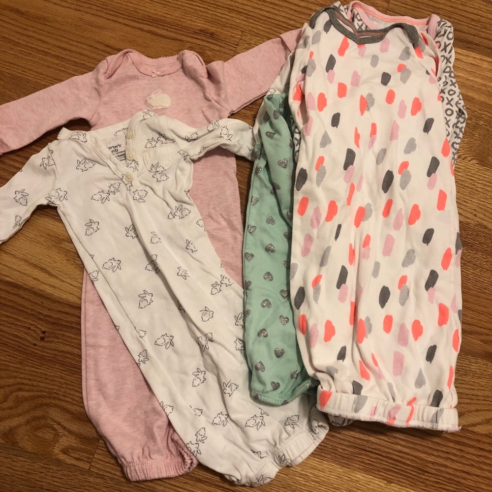 Newborn night gowns bundle of 6